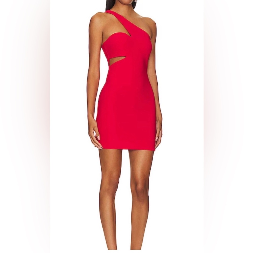 NWT Amanda Uprichard McKay One-Shoulder Dress in Poppy Red, size Medium
